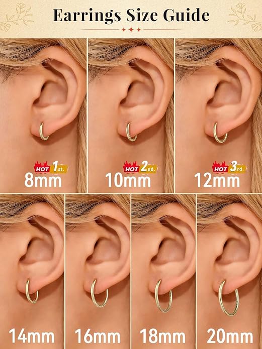 FaithHeart 925 Sterling Silver Huggie Hoop Earrings, Small Hoop Earring for Women, Silver/14K Gold/Black/Rose Gold Hypoallergenic Cartilage Earrings for Women 8/10/12/14/16/18/20mm