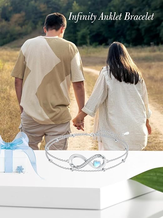 925 Sterling Silver Ankle Bracelet Evil Eye/Dolphin/Sea Turtle/Infinity/Wave Seashell/Hamsa Ankle Bracelet Adjustable Summer Beach Ocean Jewelry for Women