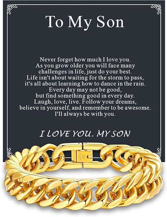 Supcare Unique Anniversary Birthday Valentines Fathers Day Stainless Steel Cuban Link Bracelets for Men Him, To My Man Dad Husband Love Always Remember Wrist Chain Bracelet Jewelry Gifts