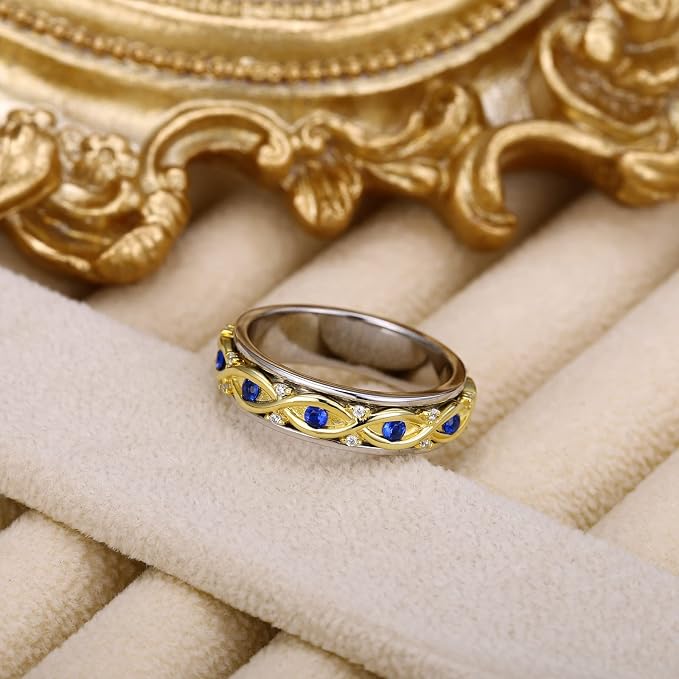 Fidget Ring Spinner Ring for Anxiety Women Men Daughter Real S925 Sterling Silver Fidget Ring