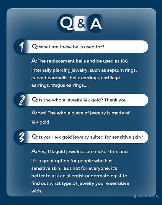OUFER 14K Solid Gold Clea CZ Replacement Ball Externally Threaded for Belly Button Rings