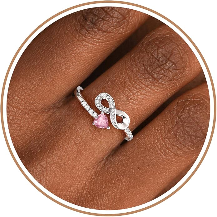 Btysun Mothers Day Gifts, Birthday Gifts for Women Non Tarnish Gold Rings Adjustable 1-12 Birthstone Rings Birthday Gift for Wife Mom Stocking Stuffers Promise Ring Anniversary Wedding Jewelry