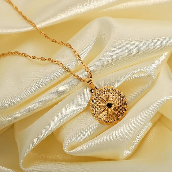 Unisex Celestial Gold Pendant Necklaces, Sun/Moon/Star/Angle Celestial Elements Unisex Choker Gold Lover Chains for Men and Women Jewelry