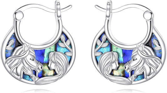 Tree of Life/Sunflower/Mountain/Daisy/Flower/Dragonfly/Butterfly/Earrings 925 Sterling Silver Hoop Earrings for Women