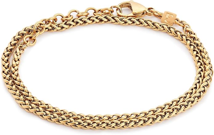 Galis Mens Bracelet - Stainless Steel, Non Tarnish Rope Chain Bracelets, Stylish Fathers Day Gift for Dad, Husband, Boyfriend.