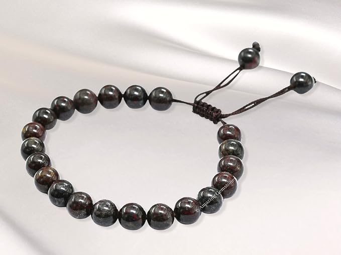 Amazing Gemstone Iron Tiger Eye Bracelet, Gifts for Men & Women - Protection Healing Crystal Bracelet - 8mm Gemstone Beaded Adjustable Bracelet, Pulseras para Hombres Mujer Stocking Stuffers
