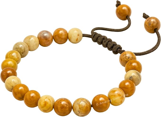 Amazing Gemstone Crazy Lace Agate Bracelet, Gifts for Men & Women - Protection Healing Crystal Bracelet - 8mm Gemstone Beaded Adjustable Bracelet, Pulseras para Hombres Mujer Stocking Stuffers