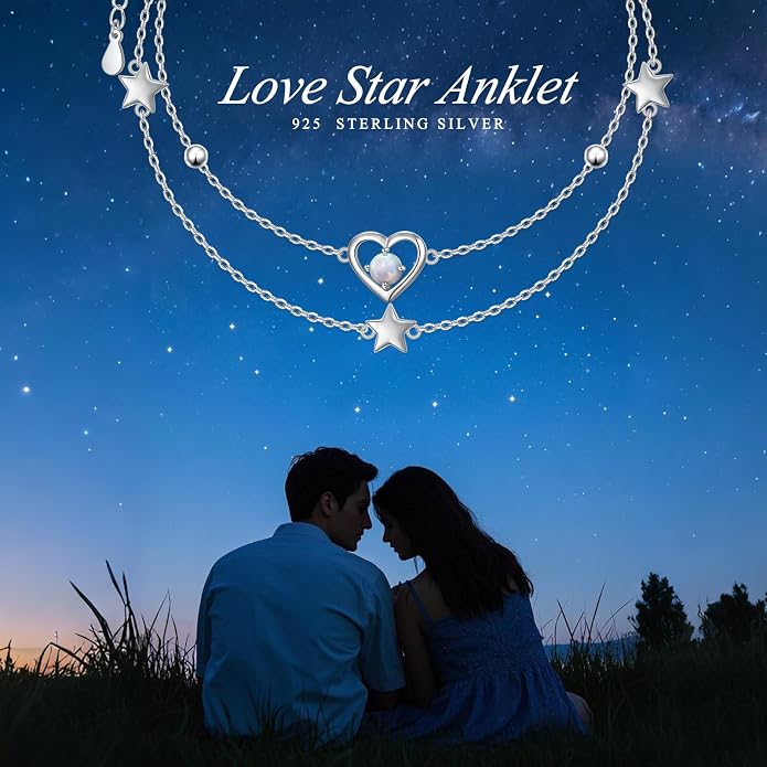 Anklets for Women 925 Sterling Silver Blue Evil Eye Infinity Butterfly Adjustable Multilayer Layered Summer Beach Ankle Bracelet Foot Chain Jewelry for Women