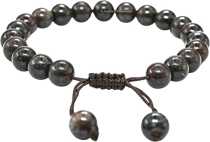 Amazing Gemstone Iron Tiger Eye Bracelet, Gifts for Men & Women - Protection Healing Crystal Bracelet - 8mm Gemstone Beaded Adjustable Bracelet, Pulseras para Hombres Mujer Stocking Stuffers