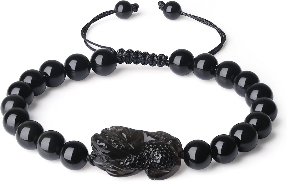 COAI Chinese Feng Shui Pixiu Piyao Stone Tiger Eye/Obsidian/Aventurine Bracelet