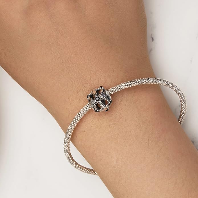 NINGAN 925 Sterling Silver Charm Golden Love Charm Buckle Safety Chain Travel Bead Firefly Dragonfly Pendant, Suitable for Women Bracelet and Necklace as Gift from Mom and Friends