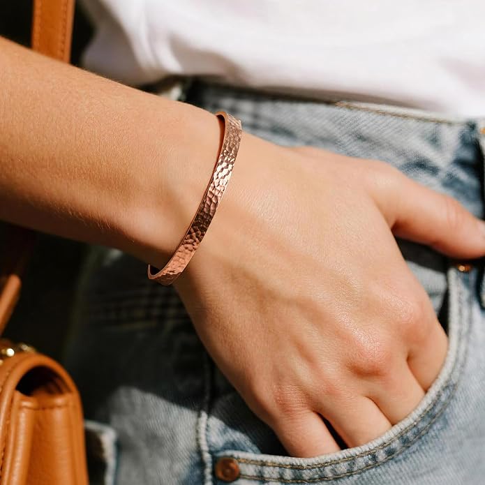 Inspirational Bible Verse Cuff Bracelet for Women, 18K Gold Plated Hammered Bangle, Christian Faith Jewelry Gift, Adjustable Non Tarnish