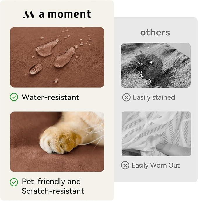 a moment Waterproof Throw Pillow Covers Set of 4,20x20 Inch Outdoor Stain Resistant Pet Friendly Pillowcases Cushion Covers for Patio Sofa and Living Room,Rust