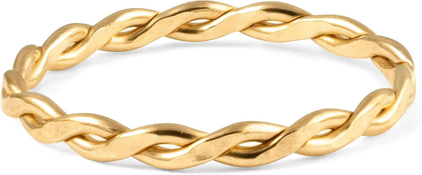 Harmony Braided Stacking Ring | Gold Statement Ring | Gold-Filled for Women | Simple and Elegant | Minimalist Jewelry | Waterproof Everyday Wear | Stacking Ring | Handmade