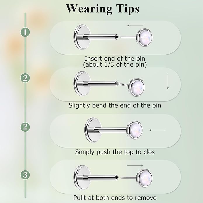 NICEIGHT 18Pairs 20G 316L Stainless Steel Threadless Push in Stud Earrings for Women Men Flat Back Cartilage Stud Earring Helix Tragus Stud CZ Heart Moon Star Ear Stud Piercing Jewelry