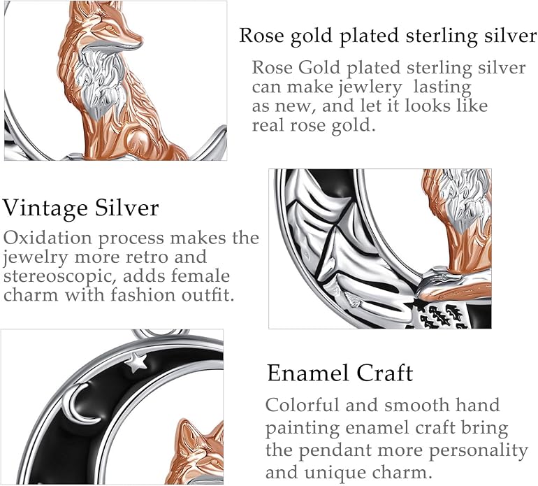 Vito 925 Sterling Silver Viking Necklace for Women Men, Viking Dragon/Wolf/Horse/Tree of Life Pendant Norse Amulet Nordic Jewelry for Men