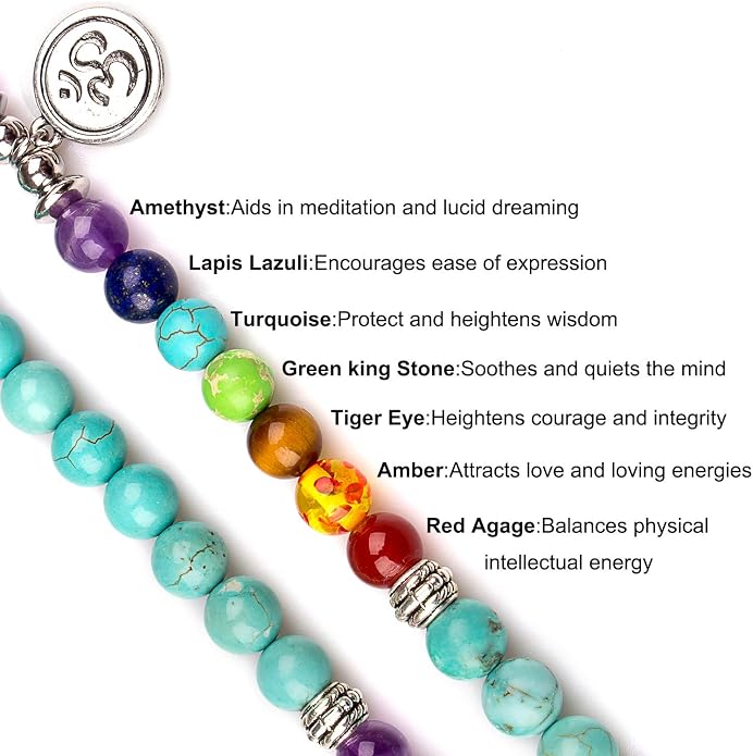 108 Mala Beads Necklace 7 Chakra Tree of Life Pendant Prayer Buddha Bracelets Healing Stone Yoga Men Women Jewelry
