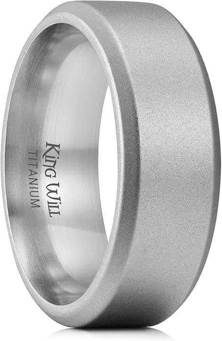 King Will Titanium Wedding Band for Men Women- 3-10mm Width Black/Sliver/Gold High Purity Titanium Promise Wedding Ring Comfort Fit for Daily Wear Size 6-14