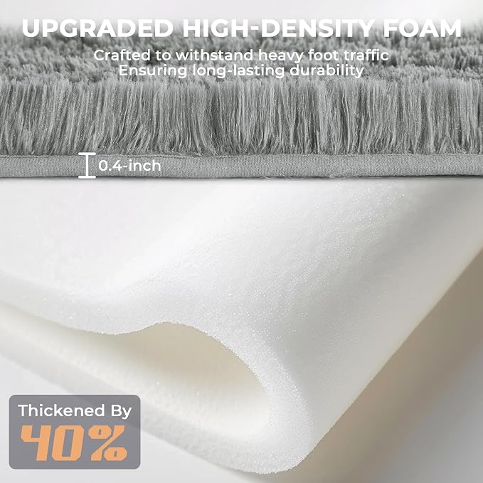 OPPODREAM 4x6 Light Grey Rugs for Bedroom, Ultra-Soft Fluffy Area Rugs for Living Room, 4 x 6 Shag Carpet for Nursery, Kids, Girl, Boy, Baby, Plush, Fuzzy, Shaggy, Cute Home Decor