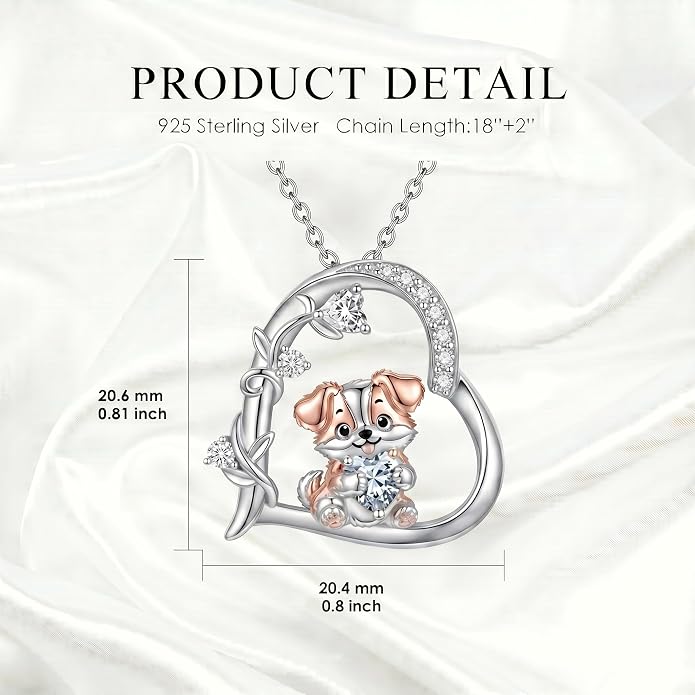 PELOVNY Teddy Bear Necklace for Women 925 Sterling Silver Bear/Highland Cow/Fox/Cat/Axolotl Birthstone Necklace Christmas Birthday Jewelry Gifts for Mom Daughter Wife Sister