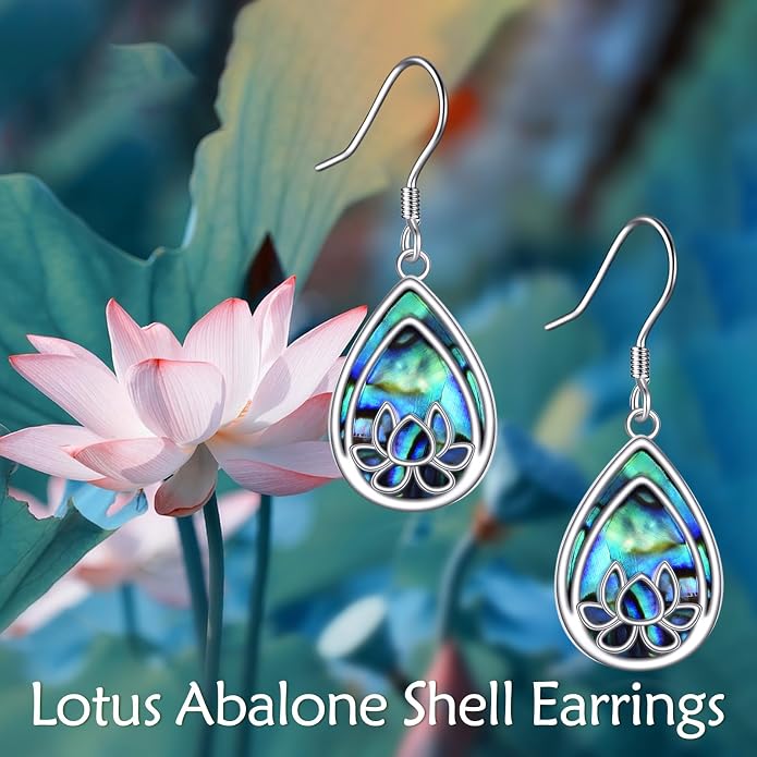 TIGER RIDER Abalone Shell 925 Sterling Silver Dangle Earrings Lightweight Filigree Dangle Drop Earrings for Women