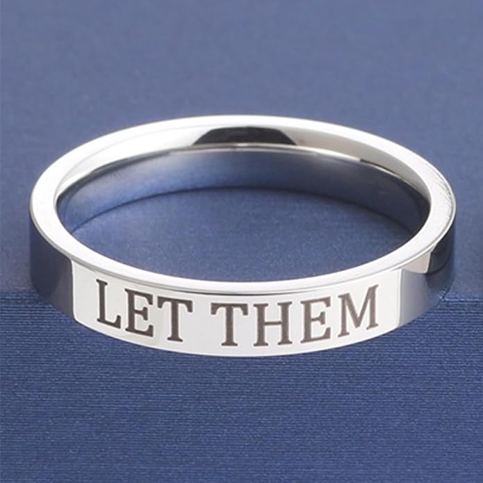 Roe Dolph Let Them Ring for Women Inspirational Engraved Band Ring Motivational Reminder Jewelry Inspirational Gifts for Women