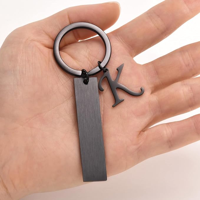 VNOX Personalized 4 Sided Keychain,Stainless Steel Vertical Bar Keychain,Gift for Family Lover Best Friend Bridesmaid