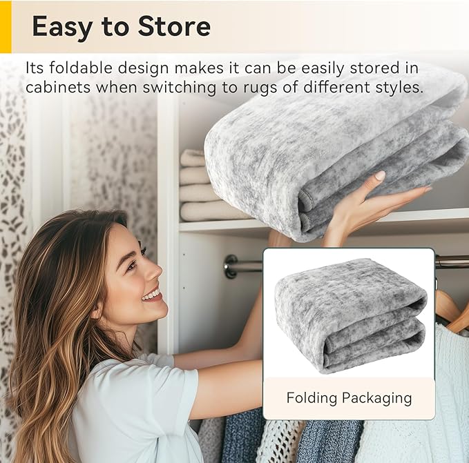 RELEANY Washable Area Rugs 4ft Non-Slip Modern Abstract Soft for Living Room Entryway Bedroom Kitchen, Print Pattern, Gray White Grey