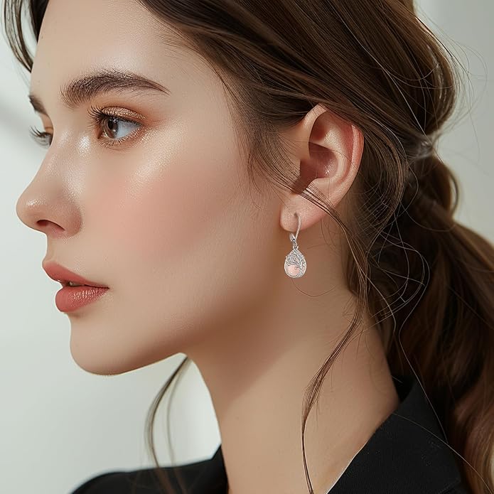 Tree of Life/Cat/Turtle/Butterfly/Flower/Celtic/Turquoise/Moonstone Dangle Earrings for Women Sterling Silver Cute Animals Drop Earrings Jewelry Gifts