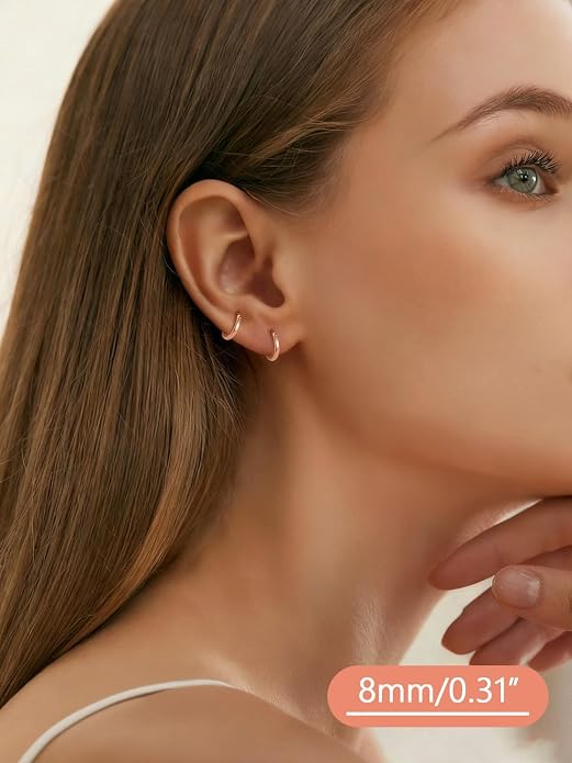 FaithHeart 925 Sterling Silver Post Huggie Hoop Earrings for Women, Silver Small Hoop Earring, Hypoallergenic Cartilage Earrings for Women