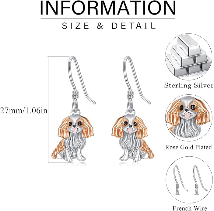 Dreamboat Cute Animal Dangle Drop Earrings for Women 925 Sterling Silver Hypoallergenic Animals Hook Earring Birthday Party Jewelry Gifts for Sensitive Ears