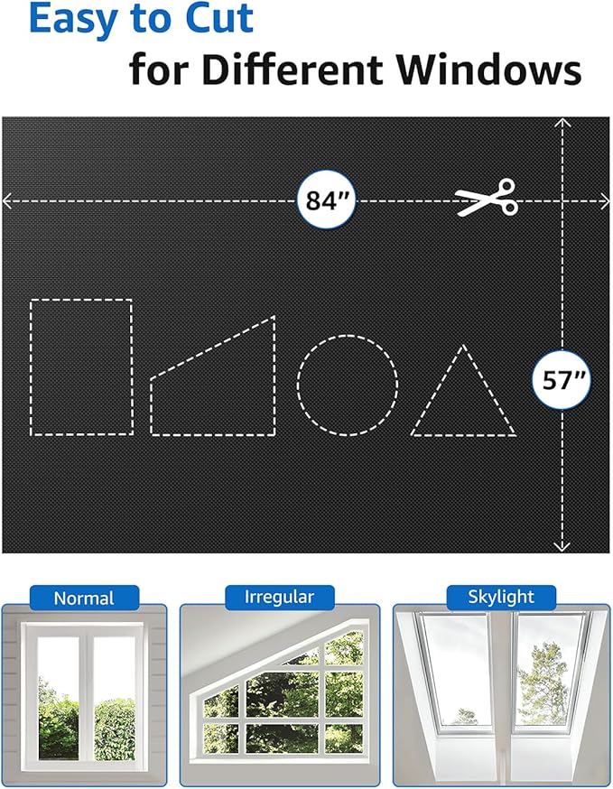 Sumobaby Blackout Curtains for Bedroom Portable 84"x60" Blackout Shades | 100% Black Out Window Cover with Heat-Resistant Hook&Loop Tape No Drill Blinds for Windows DIY Cut Fit for Nursery&Dorm Room