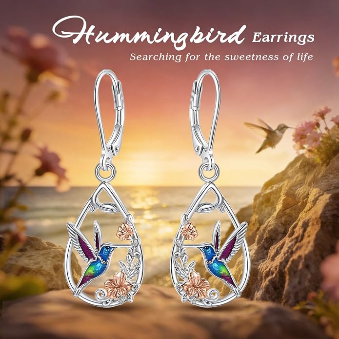 Vito 925 Sterling Silver Teardrop Earrings for Women, Moonstone Turquoise Drop Dangle Earrings Cat Snake Turtle Tree of Life Leverback Earrings Boho Jewelry Gift for Mom Wife
