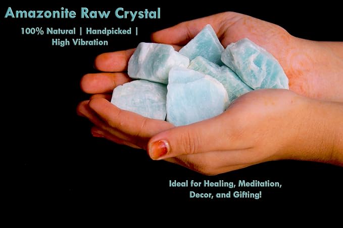 Large 1.25-2.0” Natural Amazonite Raw Crystals Stones for Meditation, Chakra, Reiki, Crystal Grid, Energy Work, Wire Wrapping, Tumbling & Spiritual Home Decor
