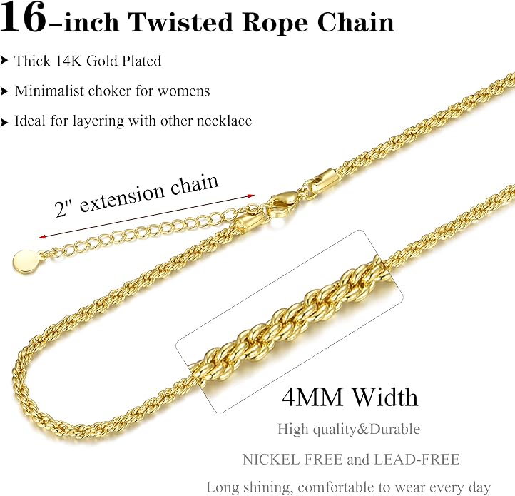 Natural Freshwater Baroque Pearl Necklace 14K Gold Plated Dainty Choker Necklace for Women Girls Snake Chain/Cuban Link/Paperclip/Ball Beaded Chain/Tennis Chain Fashion Jewelry for Gift
