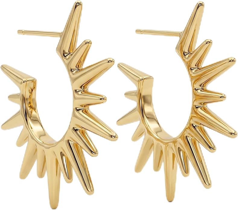 MYEARS Women Hoop Earrings Gold 14K Gold Filled Small Simple Handmade Hypoallergenic Everyday Illusion Jewelry