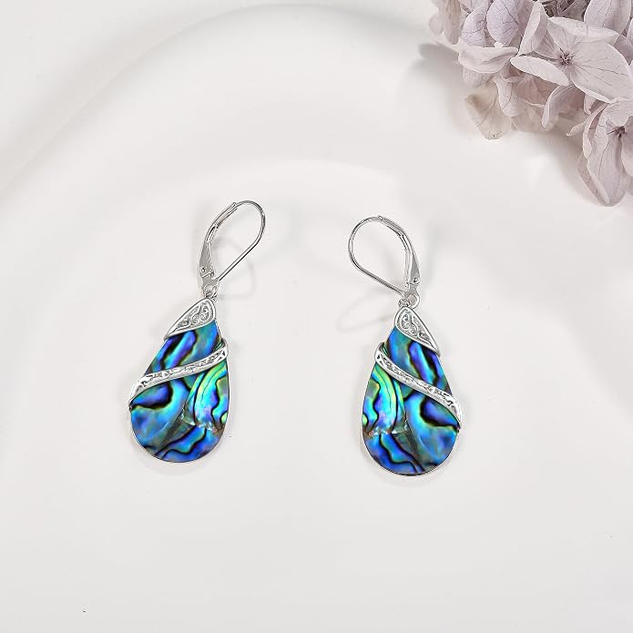 ONEFINITY Filigree Earrings 925 Sterling Silver Filigree/Dandelion/Sunflower/Hummingbird Dangle Drop Earrings Abalone Shell Jewelry Gift for Women