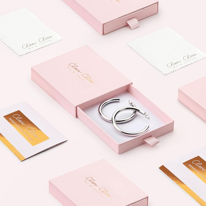 14K Gold-Plated, Lightweight, Open Hoop Earrings For Women