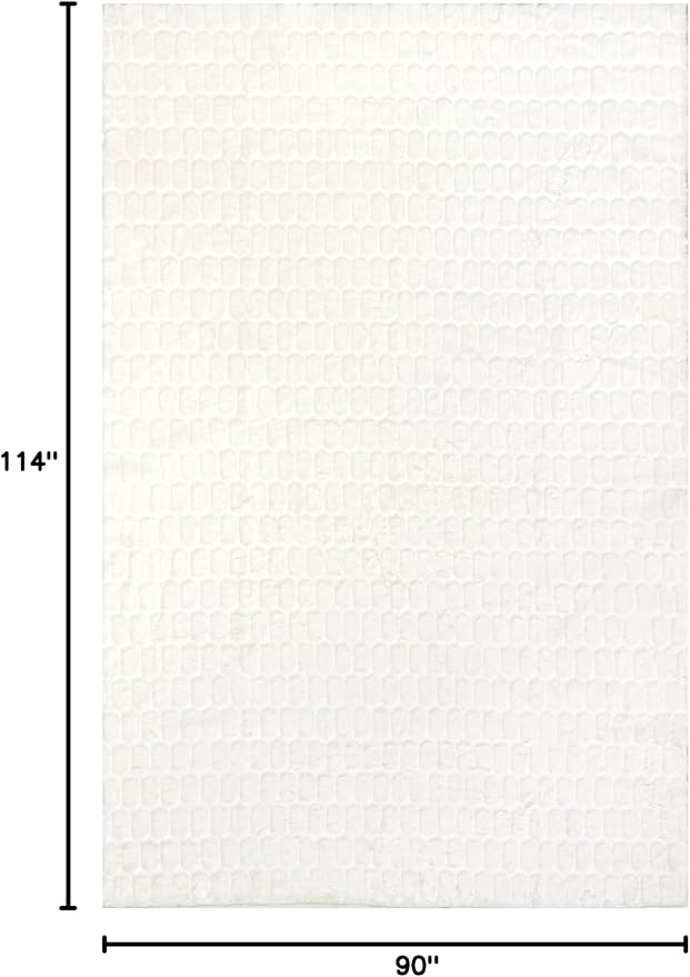 nuLOOM Nia White Geometric Washable Area Rug, 8' x 10' | Nuloom Nia Geometric 8' x 10' Machine Washable Area Rug for Living Room Bedroom Dining Room, White