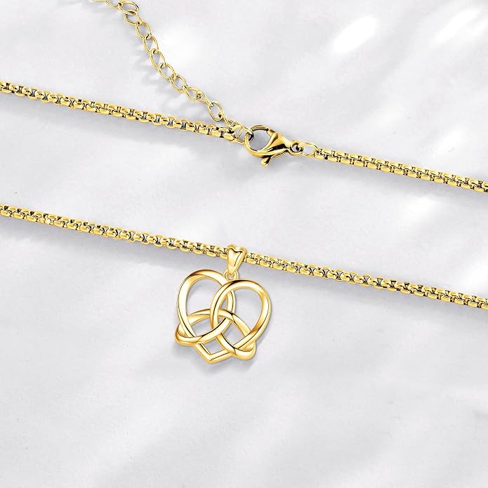 Pentagram Necklace Sterling Silver Triple Moon Goddess/Celtic Knot Witches Knot/Ankh/Sun and Moon/Hecate/Lilith/Santa Muerte/Tetragrammaton Pendant Necklace Pagan Wiccan Magic Egyptian Amulet Jewelry for Women Men