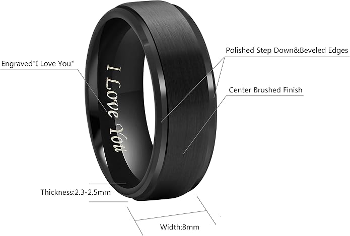 CROWNAL 6mm 8mm 10mm Tungsten Wedding Band Ring Men Women Polished Beveled Edge Matte Brushed Finish Center Silver/Rose Gold Tone Comfort Fit Size 5 to 17
