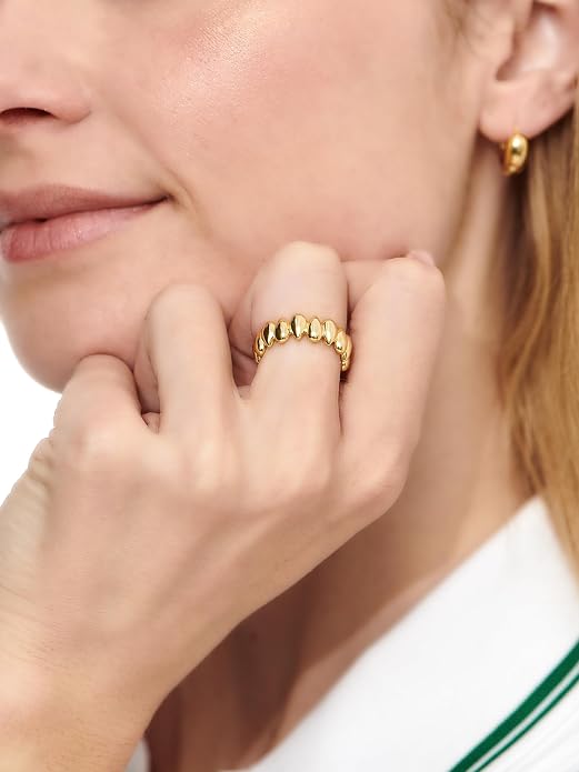 DEVATA Gold or Rhodium Plated Sterling Silver 925 – Eternity, Band Ring for Women – Heart, Knot, Clover, Infinity, Mariner, Cable, Curb, Cuban, Figaro, Daisy, Rope, Ribbed, Dome