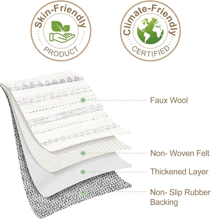 Nakagishi Area Rug Living Room Rugs: 4x6 Soft Machine Washable Boho Neutral Farmhouse Stain Resistant Moroccan Indoor Floor Carpet for Bedroom Nursery Kids Entryway Kitchen Entry Bedside Home- Gray