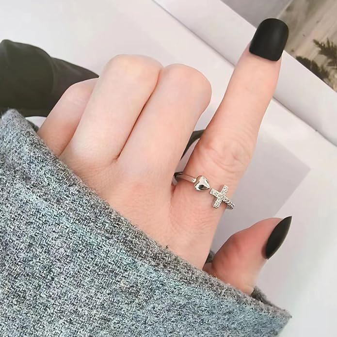 925 Sterling Silver Ring Minimalist Adjustable Rings Band Handmade Rings for Women Girls