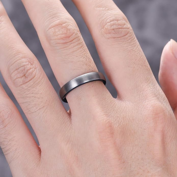 TRUMIUM 4mm 6mm 8mm Tungsten Ring Wedding Band for Men Women Engraved I Love You Matte Brushed Comfort Fit Size 4-15