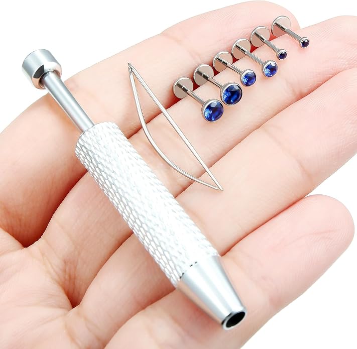 Jenxnjsjo F136 Titanium 20/18/16g Earrings Nose Lip Rings Studs Labret Medusa Tragus Helix Conch Cartilage Piercing Jewelry for Women