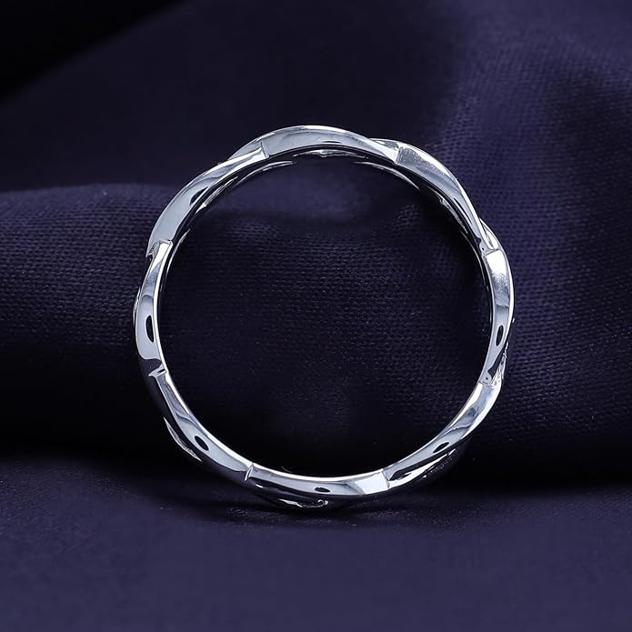 AFFY Celtic Knot Eternity Wedding Band Ring for Women, 14K Gold Plated 925 Sterling Silver, Engagement Promise Ring, Unique Celtic Jewelry Gift