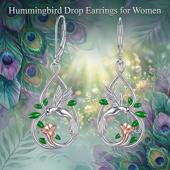 Silver Earrings Women Dangle Filigree/Abalone Shell/Turquoise Cowgirl Earrings Cat/Hummingbird/Chicken/Celtic Knot/Butterfly Jewelry Birthday Gifts for Women