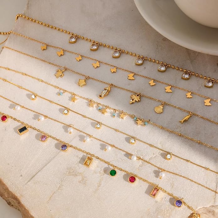 Unisex Celestial Gold Pendant Necklaces, Sun/Moon/Star/Angle Celestial Elements Unisex Choker Gold Lover Chains for Men and Women Jewelry