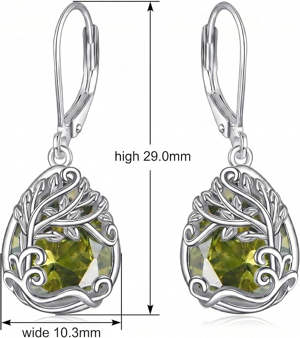 Teardrop Tree of Life/Filigree Earrings for Women Dangle Leverback Earrings Jewelry Gift Anniversary For Her